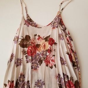 Brandy Melville Floral Cream Dress